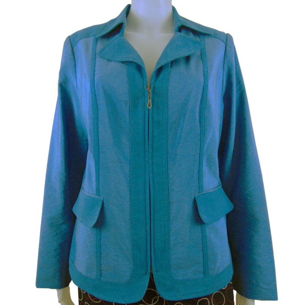 Tanjay | Vintage | Aqua Contrasted Lined Jacket | Size 10